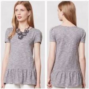 Anthropologie Black Medium Leifnotes Sweater Knit Top short sleeve